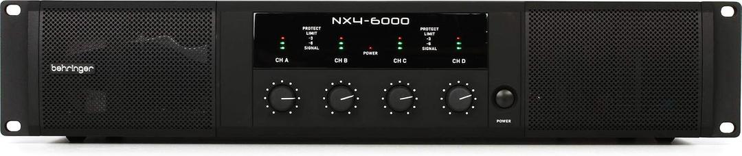 Behringer NX4-6000 Ultra-Lightweight 6000 Watt 4 Channel Class-D Power Amplifier with SmartSense Loudspeaker Impedance Compensation