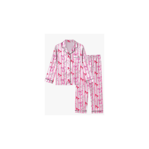 Sylfairy Girls Pajamas Silk PJS Set Satin Sleepwear Long Sleeve Jammies for Kids Button-Down Nightwear Loungewear 8 Years