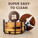 Round Cedar Wood Coasters Set of 6  Epoxy Resin Drink Coasters  Rustic Cup Coasters Perfect for Coffee Cups, Wine Glasses, Beer Pints  Modern Coaster Set with Cedar Scent  6 pcs