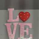 LOVE Marquee Lights Valentine's Day LED Light Up Letters Glitter Heart Pink LOVE Letter Lights, Marquee Signs Tabletop Decor for Fireplace, Bedroom, Wedding, Anniversary