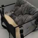 SlowTon Dog Car Seat for Small Dogs - Elevated Portable Dog Booster Seat Under 18 lbs, Pet Dog Travel Carrier with Clear Side Panel, Safety Belt and Soft Cushion