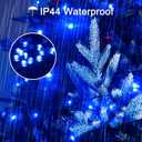 JMEXSUSS 200 LED Blue Christmas Lights Outdoor, Expandable 66ft Blue String Lights Green Wire, 8 Modes Twinkle Xmas Tree Light Plug in for Party Indoor Ceiling Beroom Patio Fence Yard Decor
