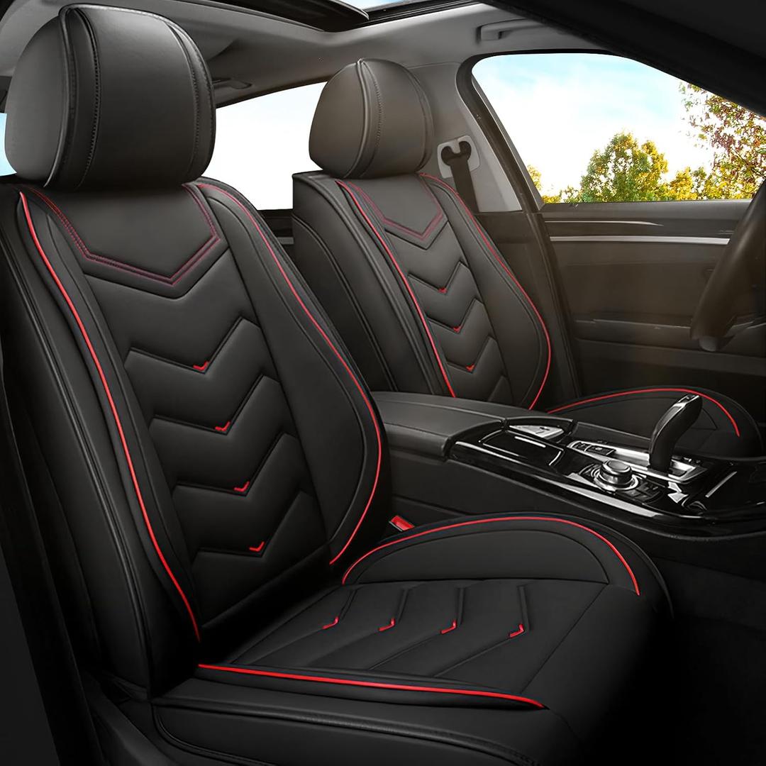 ADERN Car Seat Covers for Chevrolet Camaro 2000-2026, Premium Nappa Leather Car Seat Cover, Stylish Sport Seat Covers Automobile Seat Cover Sets.(Standard 2 Seats/Black)