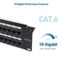 [UL Listed] Cable Matters 48 Port Patch Panel Rackmount or Wall Mount 19-Inch with Support Bar, 2U Cat6 Network Patch Panel for 10 Gigabit Ethernet, 110 or Krone Impact Tools Compatible