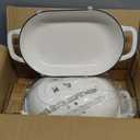 Enameled Cast Iron Sourdough Bread Oven, Dutch Oven, Loaf Cast Iron Bread Pan for Homemade Bread Baking, Meatloaf Pan with Lid, 5QT, White