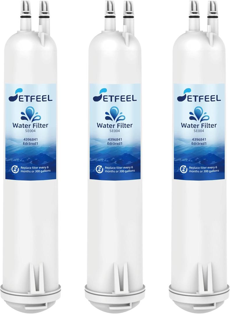 4396841 Edr3rxd1 Water Filter Replacement For Whirlpool Fridge, Compatible With Kenmore Refrigerator 9030, 460-9083, 9083, 4396841, 4396710, Everydrop Filter 3, Water Filter Replacement 3 Pack SETFEEL