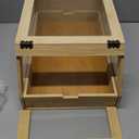 Wood Hat Organizer for Baseball Caps, Stackable Storage Box with Clear Lid, Pull-Out Drawer, Fits 12 Hats