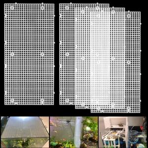Weramics Adjustable Aquarium Fish Tank Divider Filter Bottom DIY Plastic Grid Fish Tank Isolation Board Plastic Egg Crate Tray(White, 4pcs 11.8x5.9 Inch with 0.15 Inch Hole)