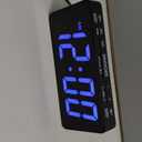 Desk Digital Alarm Clock for Bedroom, Blue 6" LED Display, with USB Port for Charging, 0-100% Brightness Dimmer, Temperature, Snooze, Adjustable Alarm VolumeSmall Bedside Clocks.