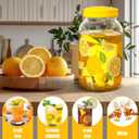 Havawish 2 Pcs 1 Gallon Plastic Beverage Dispenser with Spigot Clear Summer Kitchen Fridge Drink Dispenser for Parties Lemonade Juice Tea Beer Cold Water(Yellow, Circular Column) 