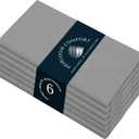Ash Grey Cloth Napkins 17x17 Inches - Set of 6-100% Cotton, Soft, Absorbent, Durable, Reusable, Washable - Perfect Table Linen for Weddings, Easter, Spring, Formal Events, Dinner