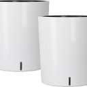 SAROSORA Large Round Self Watering Planter Pot 12.5'' 2-Pack for Home Garden Patio Tall Tree(White 2-Pack)