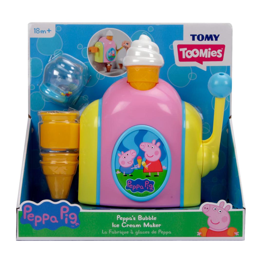 TOMY Toomies Peppa Pig Bubble Ice Cream Maker Bubble Bath Toy - Toddler Bath Toys Bubble Maker - Peppa Pig Toy with Foam-Producing Pump Action - Ages 18 Months and Up