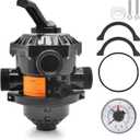 1-1/2-Inch 6-Way Clamp Style Valve 262506 Top Mount Multiport Backwash Valve, Compatible with PentairTagelusSand DollarMeteor Pool and Spa Sand Filters