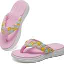 WateLves Girls Flip Flops Non-Slip Casual Thong Sandals Summer Sandal Shoes for Beach Swim Pool (Little Kid/Big Kid), Size 34