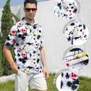 uideazone Mens Golf Shirt Dry Fit Athletic Polo Shirts Moisture Wicking Performance 3D Print Short Sleeve (White, XXL)