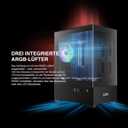 GAMDIAS Micro-ATX Tower Computer Case with Tempered Glass, Gaming M-ATX PC Case with 3X 120mm ARGB Fans, Support Up to 5X Fans Airflow, 240mm AIO/Radiator, 280mm GPU/VGA, 155mm CPU Cooler, 150mm PSU