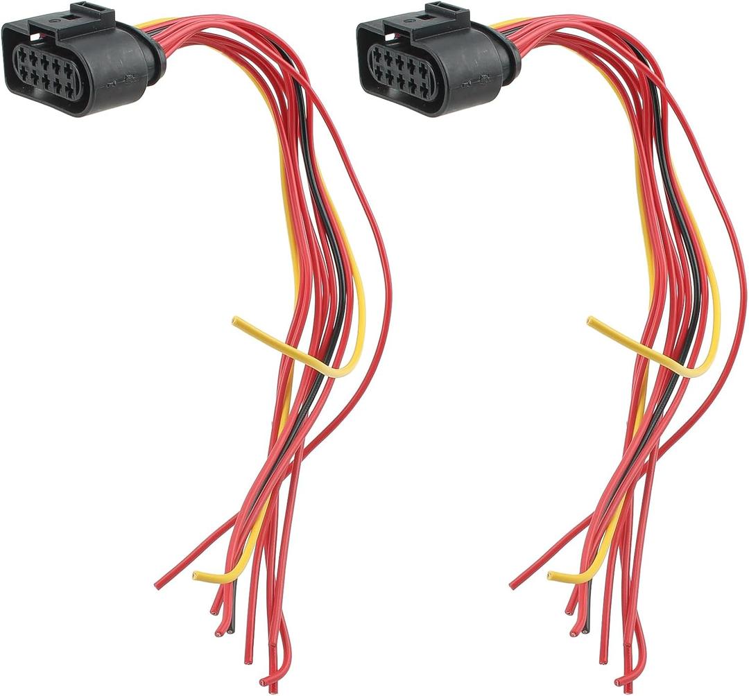 Carbhub 2 Pcs 10 Pin Headlight Wiring Adapter Plug Fit for Audi A3 VW Jetta Mk4 Replace 1J0973735, 1J0 973 735