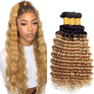 Honey Blonde Bundle Ombre Deep Wave Human Hair Bundles 22 24 26 Inch Two Tone Black To Honey Blonde Bundles Human Hair Brazilian Unprocessed Virgin Hair Ombre Bundle