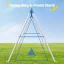 Trekassy Swing Sets for Backyard, 440lbs Heavy Duty A-Frame Metal Swing Stand with 1 Saucer Swing and 1 Toddler Swing Outdoor Kids Play Equipment for Playground Playset (Patented)