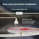 AC 120V LED Strip Lights 3.28 Foot Warm White with US Plug 1M Cuttable LED Lights SMD 2835 110 Volt LED Tape Lights for Bedroom Kitchen Under Cabinet Lighting(Warm White, 3.28ft)