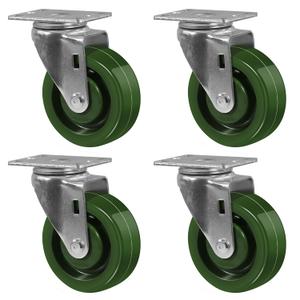 4"X1.5" Heavy Duty Casters-High Temperature Oven Rack Casters, Industrial casters-Set of 4 with Loading Capacity: 2800LB (4 Swivel)