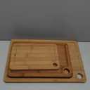 Bamboo Cutting Board for Kitchen, 3-Piece Set with Juice Grooves, Side Handles & Non-Slip Mats – Durable Bamboo Chopping Board for Meat, Vegetables and Fruits