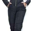 Yousify Womens Snow Suits Winter Ski Suit Onesie Outdoor Sports Waterproof Snowsuit Removable Faux Fur Collar Coat Jumpsuit (Small, 01-black)