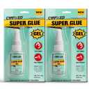 Super Glue Gel 25 Gram (Pack of 2) Clear CA Glue for Wood Furniture Plastic Ceramic Glass Leather, All Purpose Cyanoacrylate Adhesive, Heavy Duty Superglue Repair Metal Model Shoe Stone Pottery Rubber