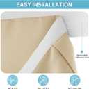 RYB HOME Blackout Door Curtain - Privacy Thermal Insulated Living Room/Dining/Front/Tricia/Patio French Door Glass Window Curtains, W30 x L72 inch, 1 Panel, Beige