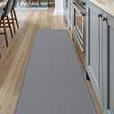DEXI Kitchen Floor Mats Cushioned Anti Fatigue,17x59, Standing Runner Rug Waterproof, Comfort Memory Foam Padded for Front Sink Laundry, Grey