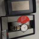 Timex Women's Easy Reader 25mm Watch – Silver-Tone Case White Dial with Two-Tone Expansion Band