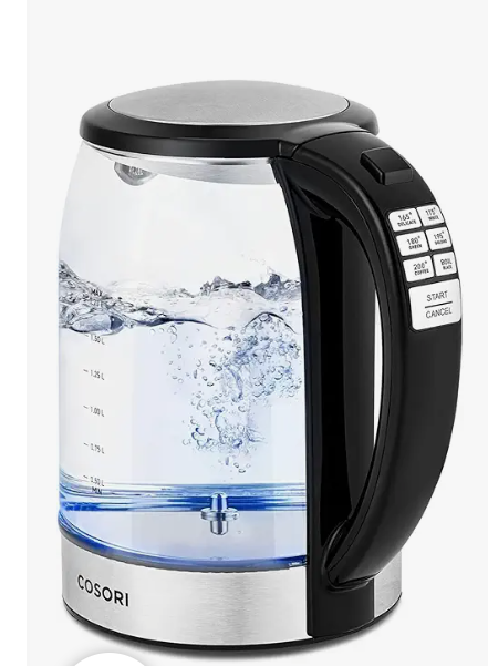 COSORI Electric Kettle Temperature Control with 6 Presets, 60min Keep Warm 1.7L Electric Tea Kettle & Hot Water Boiler, 304 Stainless Steel Filter, AutoOff & BoilDry Protection, BPA Free, Black