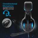 SADES SA902 Stereo Gaming Headset 7.1 USB Surround Sound PC Headsets Over-Ear Gaming Headphones with Microphone LED Light Black Blue