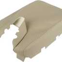 X AUTOHAUX Car Center Console Lid Armrest Seat Box Cover Protector Replacement Microfiber Leather for Acura TL 2009-2014 Dark Beige