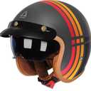 TRIANGLE 3/4 Motorcycle Helmet,Retro Open Face Adults Helmets with Visor,Half Face Moped Helmet for Men & Women,DOT Approved Helmets for Cruiser Scooter(M)