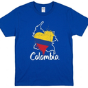 Colombia Heart Colombian Flag Card Pride Vintage T-Shirt, M