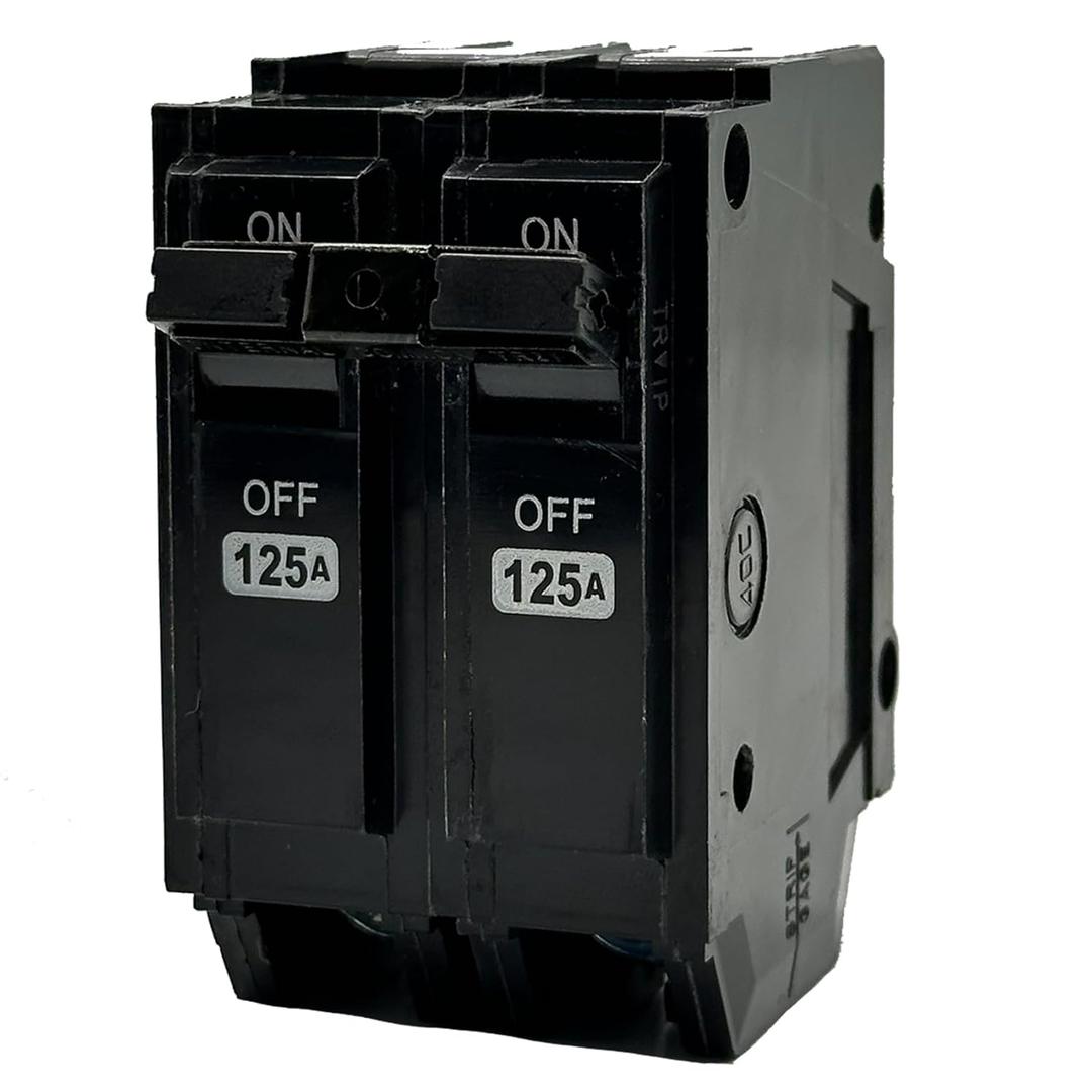 THQL21125 Circuit Breaker,Repalce for General Electric THQL 2P 125 Amp Breaker,120/240VAC 2 Poles 125 Amp 10kAIC,Plug-in Mounting Type,Includes Current limiting System,Protect Electrical Safety