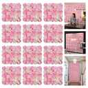 RIDDSEE 3D Flowers Wall Panel 15 * 15inch-6Pcs Artificial Flower Wall Background Silk Rose Mat for Home Party Wedding Backdrop Wall Decor Shop Photo Backdrop Floral Wall Arrangement, Pack Of 6 Only