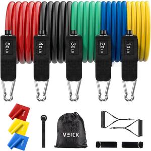 VEICK Resistance Bands, Exercise Bands, Workout Bands, Resistance Bands for Working Out with Handles for Men and Women, Exercising Bands for Fitness Weights Work Out at Home (Colorful)