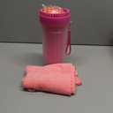 Kabetig Dog Paw Cleaner Kit - Large Pink, Quick Paw Clean, No Full Bath, Detachable Cup-Mounted Silicone Brush, Extra Grip Brush, 3 Towels, 5-in-1 Bath Time Grooming Kit for L/XL Dogs, Fits Lab