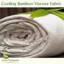 Four Seasons Essentials King Size Waterproof Mattress Protector - Cooling Viscose derived from Bamboo Fitted Sheet Mattress Cover - Quilted Jacquard Pad Protects from Dust Allergens (White)