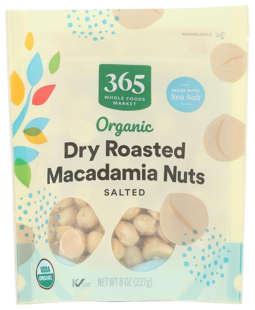365 by Whole Foods Market, Organic Macadamia Nuts, 8 Ounce (EXP 10/29/26)