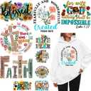 6 x 10pcs Jesus Iron On Decals Heat Transfer Patches for Clothing T-Shirts Backpack Faith Vinyl Stickers Design Heat Press Decal DIY Decoration Applique