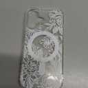 NITITOP Compatible for iPhone 17 Case Clear Magnetic Compatible with MagSafe Cute Line Rose Flowers for Women Girls Floral Hard PC Back Shockproof Protective Phone Cover - White