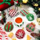 FairySandy 10 Pcs Christmas Diamond Painting Coasters Christmas Ball Diamond Art Coasters with Holder Xmas Ball Diamond Coasters 5D Full Diamond Coasters Kit Diamond Painting Kits for Adults