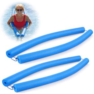 Pangda 4 Pack Foam Pool Noodles for Swimming 51.2” Extra Dense Jumbo Foam Swim Tubes with 2 Nylon Ropes, Hollow Core Floaties for Pool, Beach, Swim Training, Aerobics, and DIY Crafts