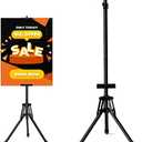 WHAUU Sign Stand,Double-Sided Advertising Display Tripod Sign Holder, Adjustable Pedestal Banner Stand Height Up to 79 in,Poster Stands for Wedding, Restaurant or Business(Poster not Included)