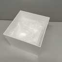 Hacaroa Set of 3 Acrylic Cube Riser Hollow Bottom, Glossy White Buffet Riser Food Display Stand, 5 Sides Cupcake Stand Nesting Display Boxes for Jewelry, Collectibles, Figures, 3 Sizes