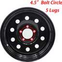 Black 15x6 Trailer Rim Wheel 5 Lug Holes On 4.5 5x4.5 15 inch 15 X 5 x 4.5 Bolt Circle Steel Equipment Trailer Rim Wheel